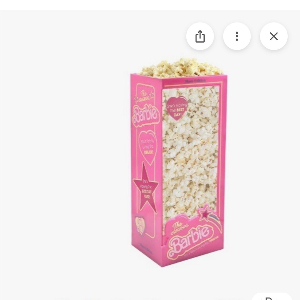 Barbie movie popcorn pink box/holder